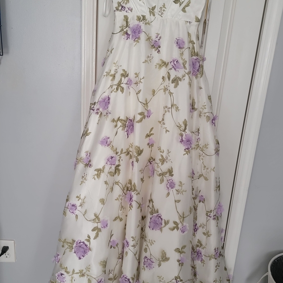 Macy's Floral Maxi Dress - White and Purple - Picture 8 of 12